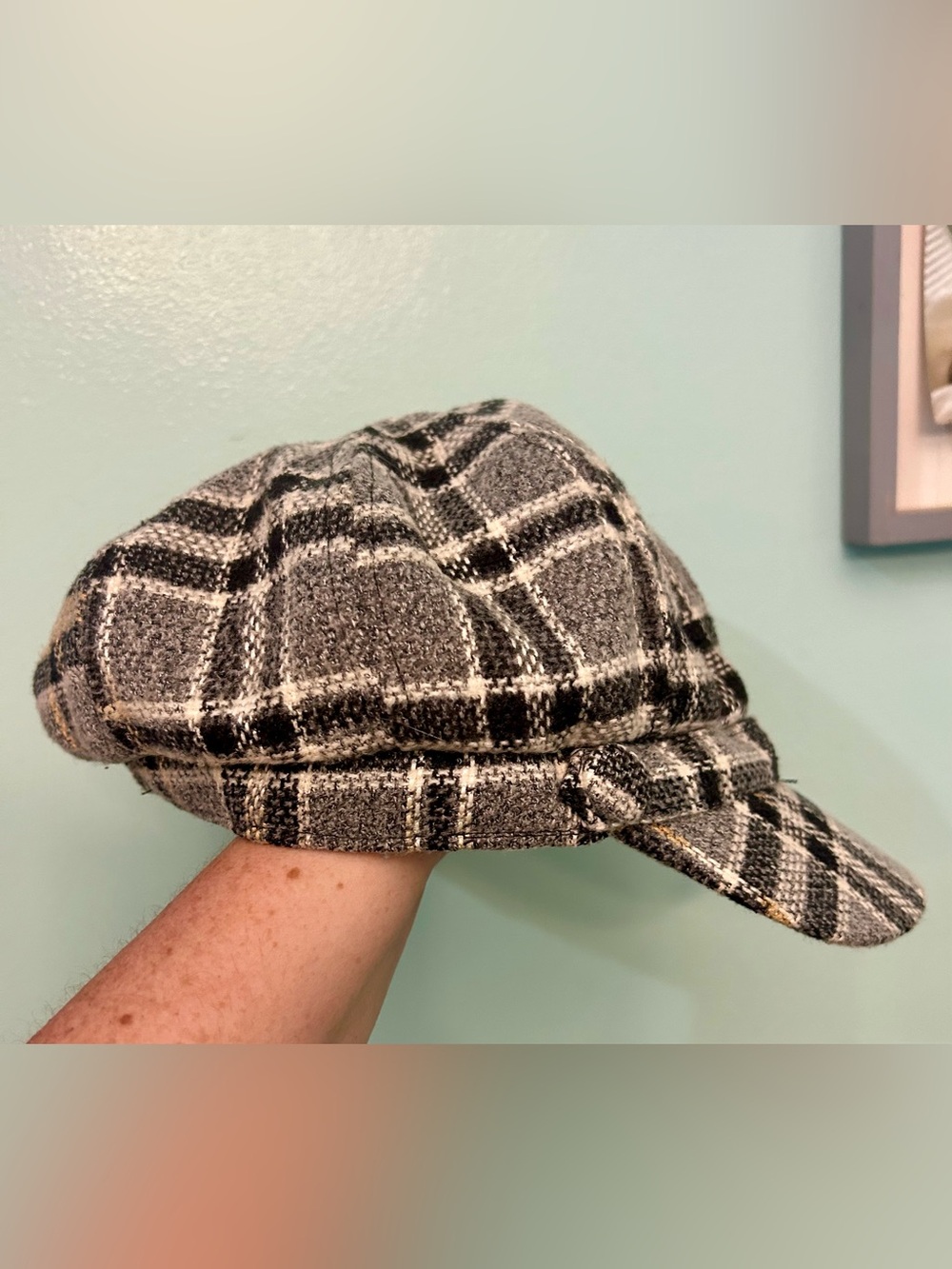 Women's Cadet Cap Newsboy Plaid Hat Lined by D&Y